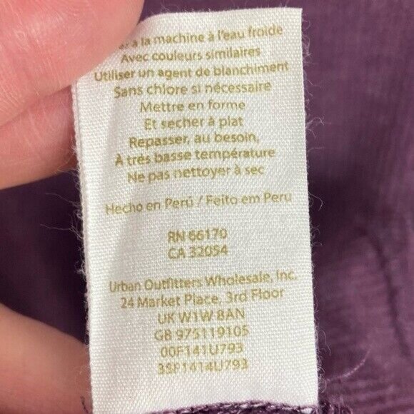 Free People Waffle Knit Thermal Long Sleeve Top Rockabilly Raglan Purple Boho XS - Picture 9 of 12